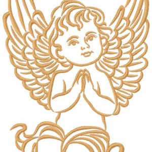 Angel boy embroidery design