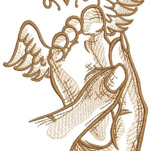 Angel foot in palm embroidery design