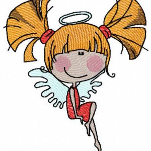 Angel girl for pocket embroidery design