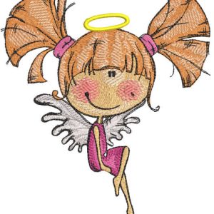 Angel sitting on the edge embroidery design