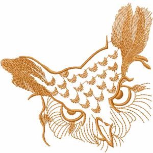 Angry owl embroidery design