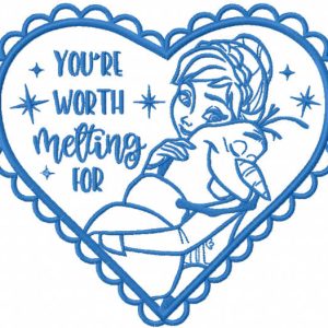 Anna love Olaf embroidery design