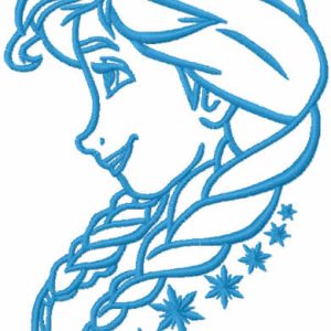 Anna loving time one colored embroidery design