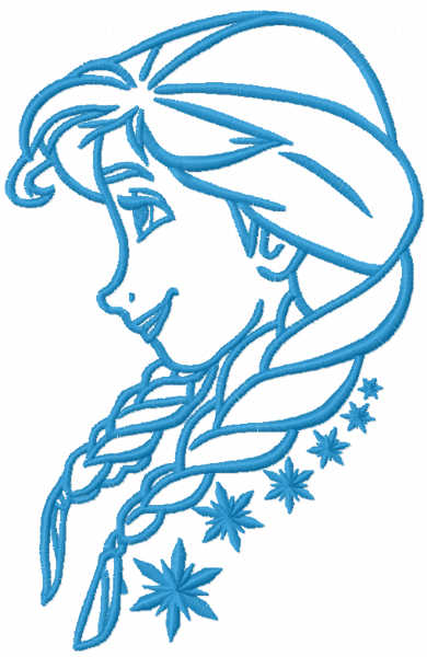 Anna loving time one colored embroidery design