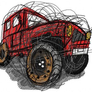 Artistic Jeep embroidery design