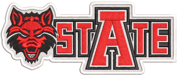 Arkansas State University logo embroidery design