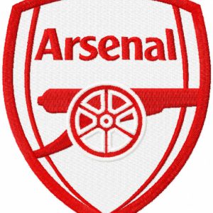 Arsenal red color logo embroidery design