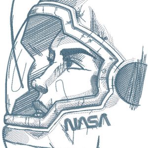 Astronaut in a helmet embroidery design