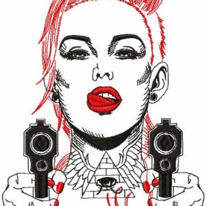 At gunpoint embroidery design