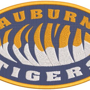 Auburn university alternative oval logo embroidery design