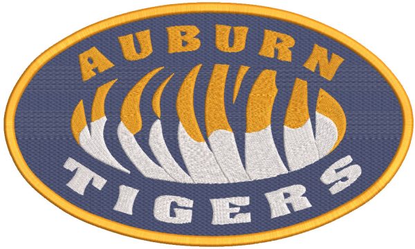 Auburn university alternative oval logo embroidery design