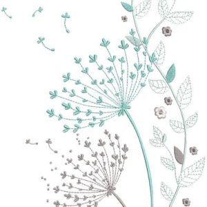 Autumn pastel flowers embroidery design