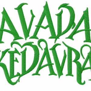 Avada Kedavra embroidery design