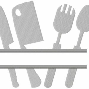 BBQ chef split embroidery design