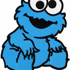 Baby Cookie monster embroidery design