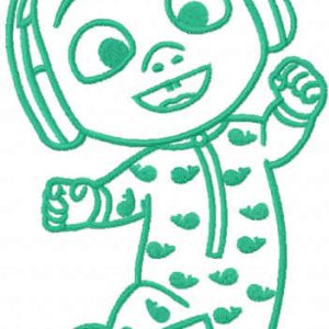 Baby Johny Cocomelon one colored embroidery design