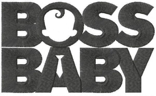 Boss baby logo embroidery design