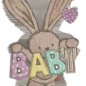 Baby bunny toy for newborn embroidery design