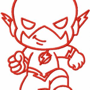 Baby flash one colored embroidery design