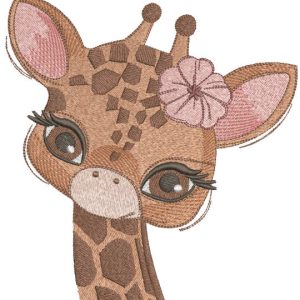 Baby giraffe embroidery design