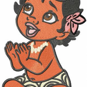 Baby Moana embroidery design