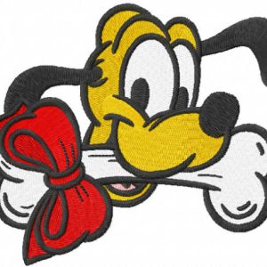 Pluto with bone embroidery design