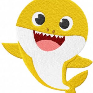 Baby shark embroidery design