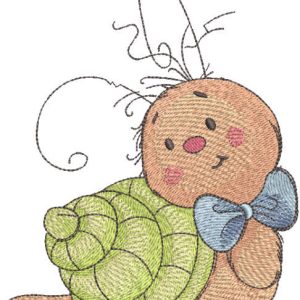 Baby snail artist embroidery design