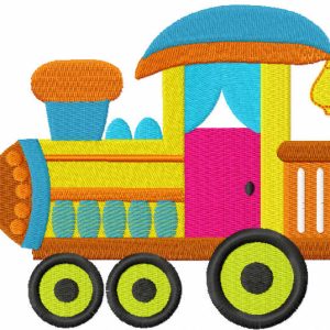 Baby toy train embroidery design