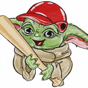 Yoda player embroidery design