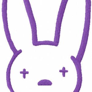 Bad bunny logo embroidery design