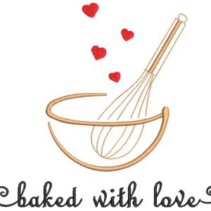 Baking whisk embroidery design