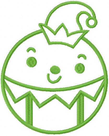 Ball buffoon one colored embroidery design