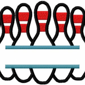 Ball skittle split embroidery design