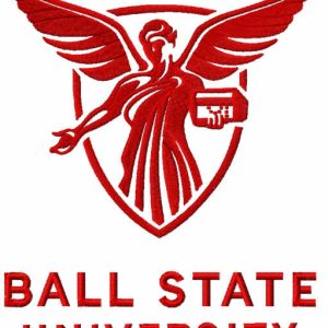 Ball State University logo embroidery design