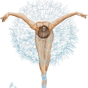 Ballerina tutu made of dandelions embroidery design