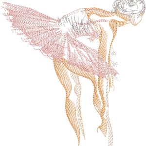 Ballerina warming up embroidery design