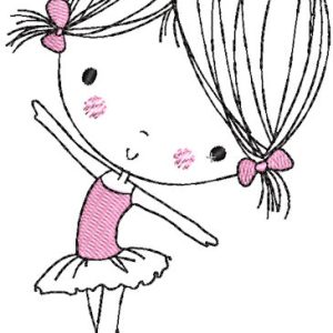 Ballerina young dancer embroidery design