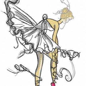 Ballerina  dressing pointe embroidery design