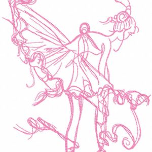 Ballerina dressing pointe one colored embroidery design