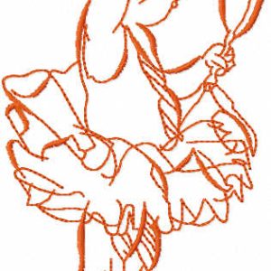 Ballerina coquette embroidery design