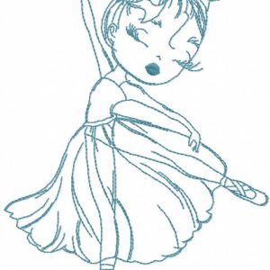 Ballerina dancer one color embroidery design