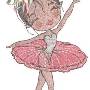 Ballerina with a wreath on her head embroidery design