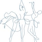 Ballerinas trio contour embroidery design