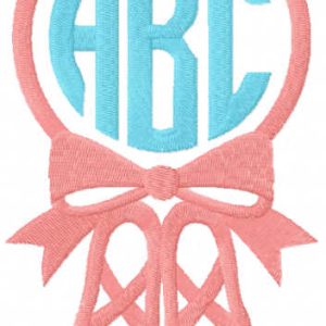 Ballet Shoe Monogram embroidery design