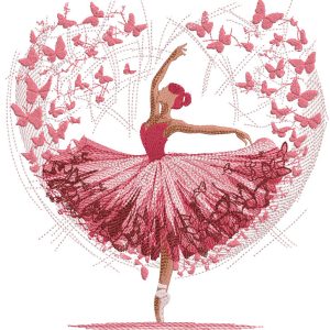 Ballet in my heart embroidery design