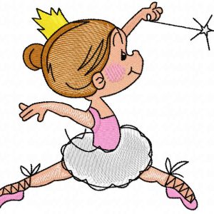 Ballet princess embroidery design