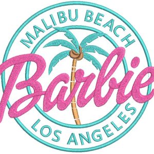 Barbie Malibu beach Los Angeles embroidery design