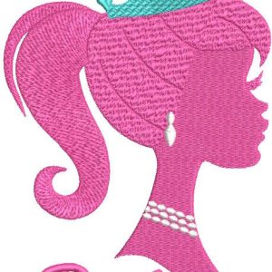 Barbie beauty queen embroidery design