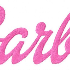Barbie classic logo embroidery design